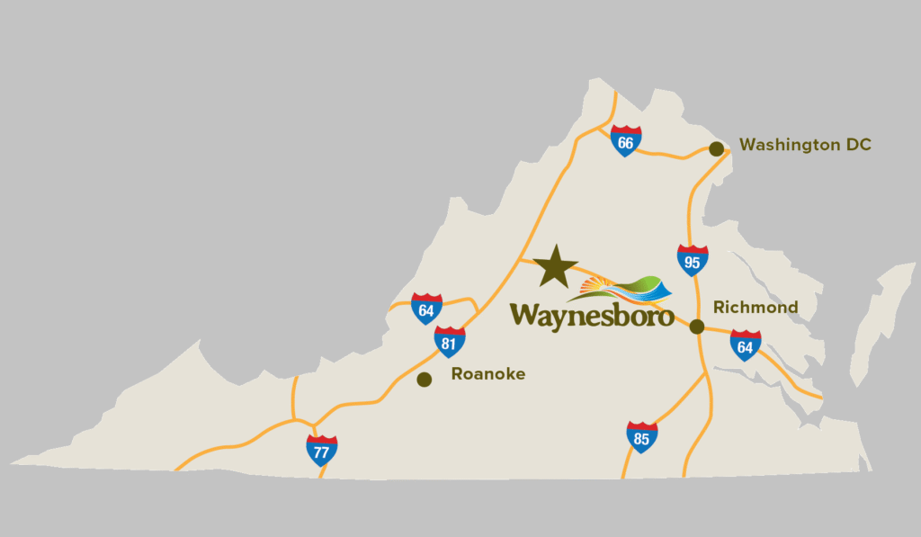 Waynesboro, Virginia on a Map