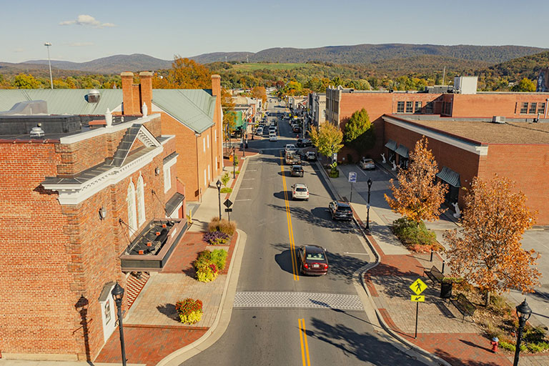 Downtown Waynesboro Aerial View